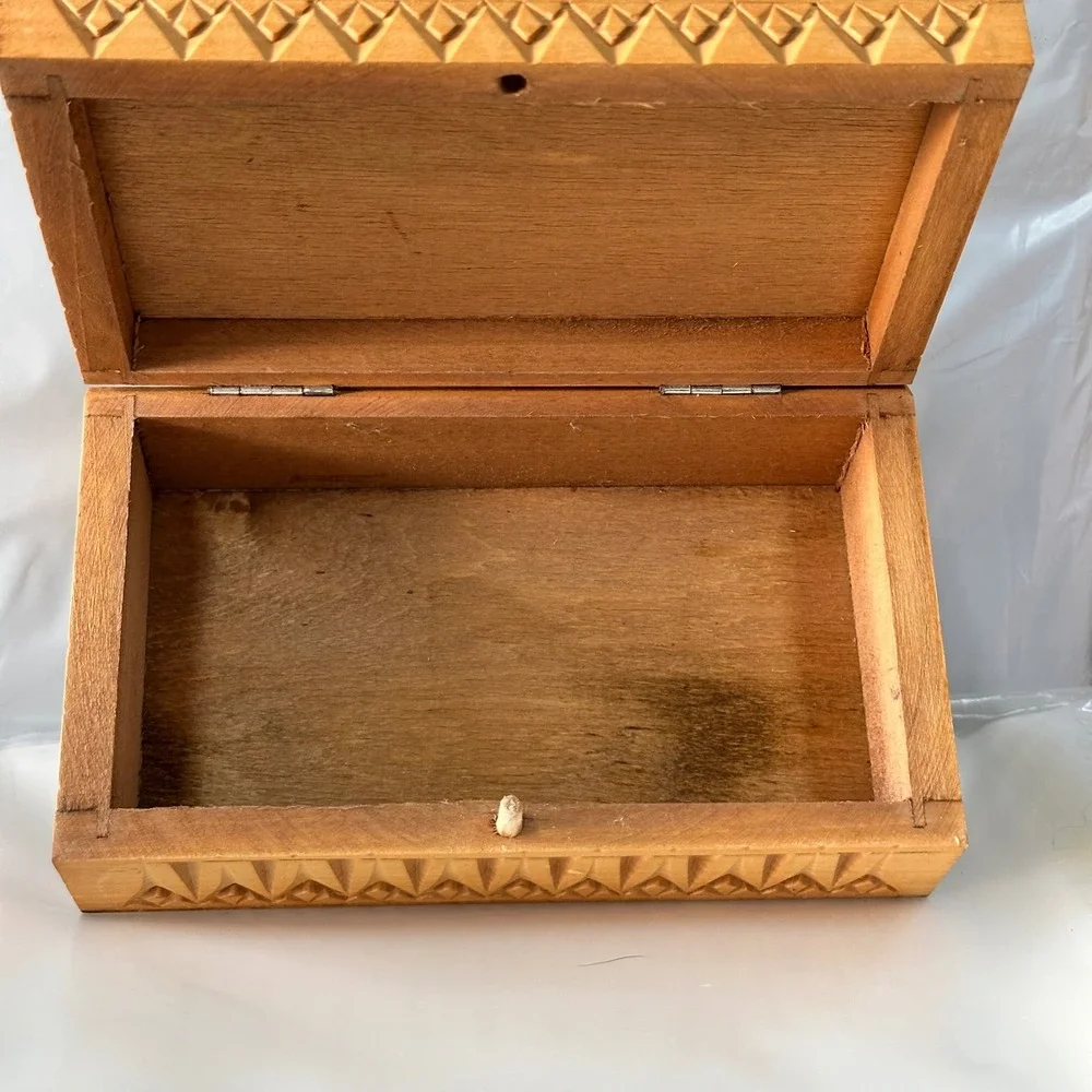 Vintage Church Trinket Box Unisex OS Brown Russian Marquetry‎ Wood Inlay